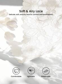 LUVLETTE Plus Full Coverage Support Breathable Underwire White Sheer Mesh Lace Elegance Minimizer Bra Sexy Lingrie Bridal Intimates