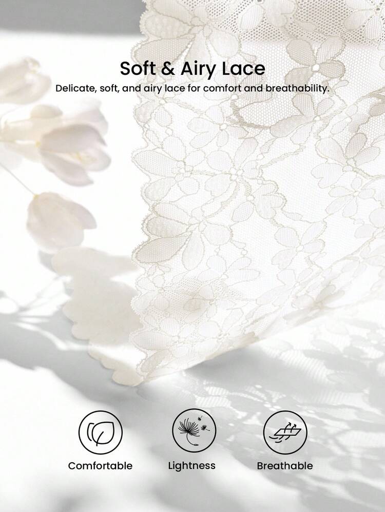 LUVLETTE 大码胸罩和无钢圈文胸 - 白色 - 查看 3