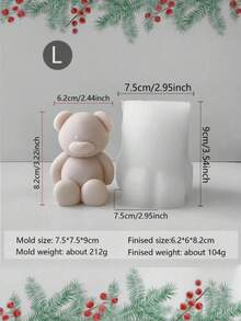 创意迷你熊形硅胶模具 - 生活艺术创作器，硅胶材质，易于拆卸和清洁，专为蜡烛制作、石膏雕塑和创意绘画而设计。重返校园。 - 白色 - 查看 12