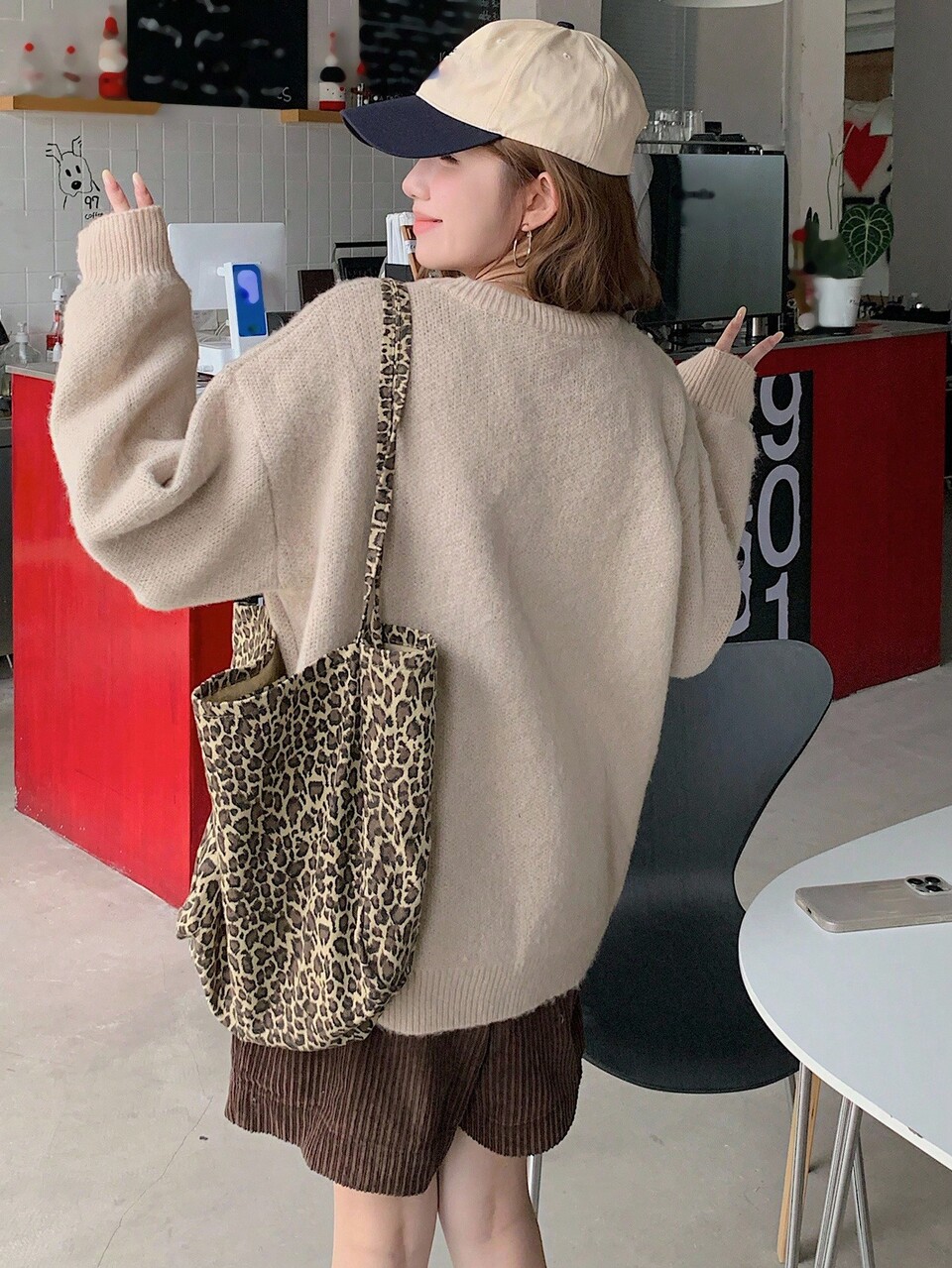Women's Round Neck Korean Style Colorblock Artistic Letter Long Sleeve Sweater, Autumn/Winter Back-To-School Golf Pastal Sexy