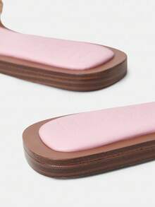 MOTF PREMIUM WOMEN'S FASHIONABLE PINK ELEGANT FLAT SANDALS SPRING SHOES SUMMER SHOES - Pink - View 6