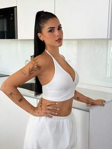 Lucia Bellido 波西米亚风编织多层飘逸长裙度假夏春优雅可爱的伊比沙岛波西米亚风 - 白色 - 查看 4