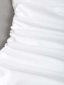 Sweetra Body de metal con pliegues, casual y versátil, para primavera/verano - Blanco - Ver 4