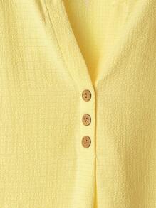 Rusticease Bộ 2 áo thun tay ngắn cổ chữ V cỡ lớn và quần dài - Màu Mù tạt vàng - Xem 5