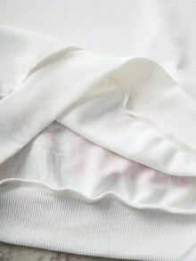 Discovery X SHEIN 青少年男孩休闲运动白色星星和宇航员图案连帽卫衣，秋冬