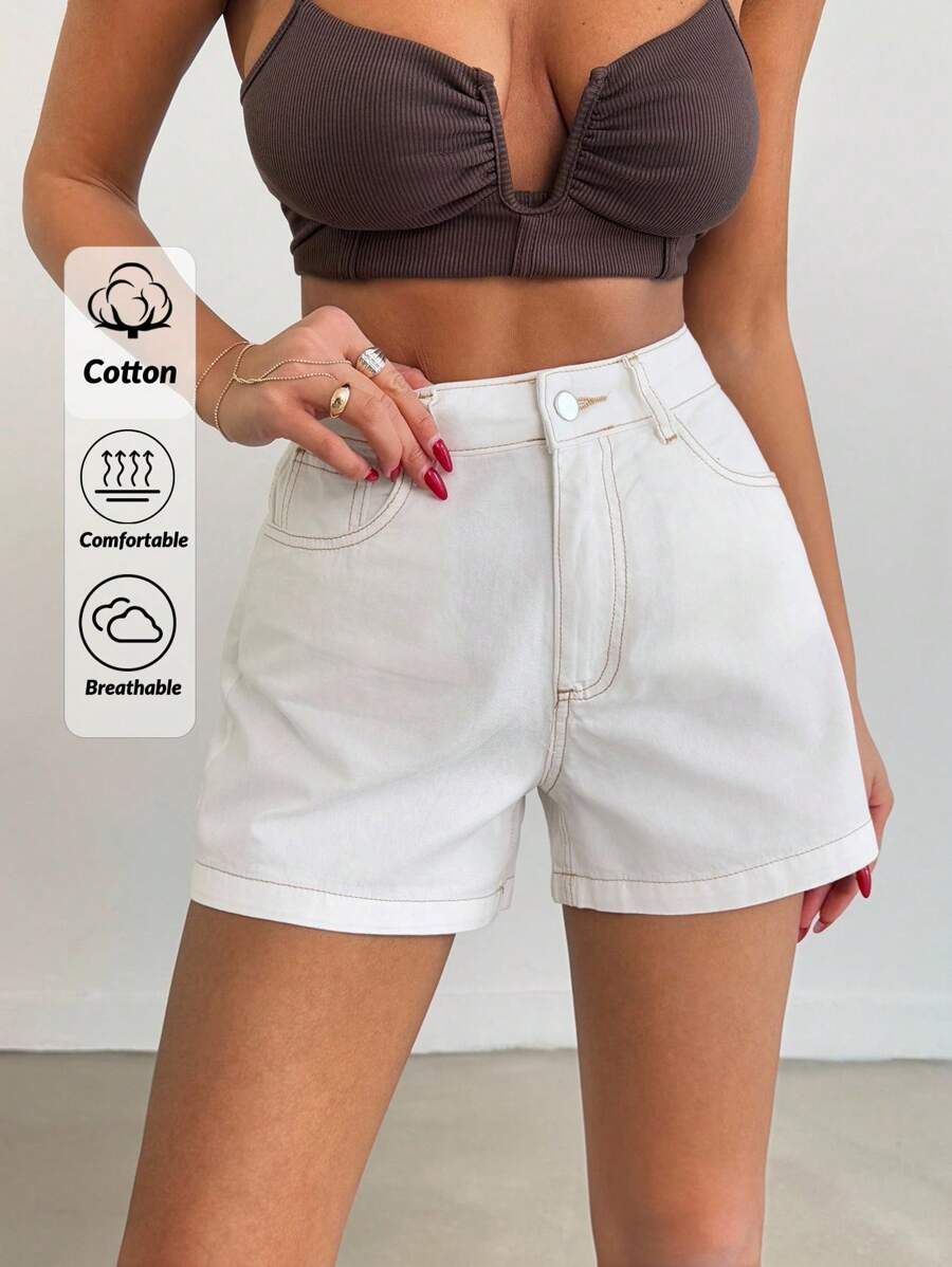 EURMUSE Women's Casual Versatile Loose Pockets Denim Shorts Summer Outfits For Women Summer Outfits For Women Shorts