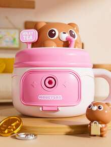 Zazumi 可爱小熊存钱罐 - 可爱双功能小猪存钱罐，带可拆卸盖子，趣味硬币储蓄罐，家居桌面装饰 | 新颖的房间装饰礼品，送给朋友，办公桌面收纳用品 - 彩色 - 查看 8