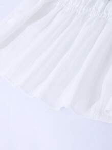 2 件套 Tween 女童休闲甜美可爱纹理泡泡褶面料吊带背心上衣和宽松阔腿裤套装，适合日常、通勤、度假、姐妹街头风格、春夏 - 黑色 - 查看 6