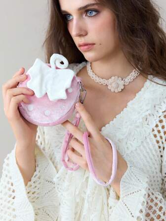 Mini borsa a tracolla stile Kawaii con stampa fragola, borsa portatutto multifunzione carina e fashionable, adatta per vacanze, feste, uscite, shopping, fotografia