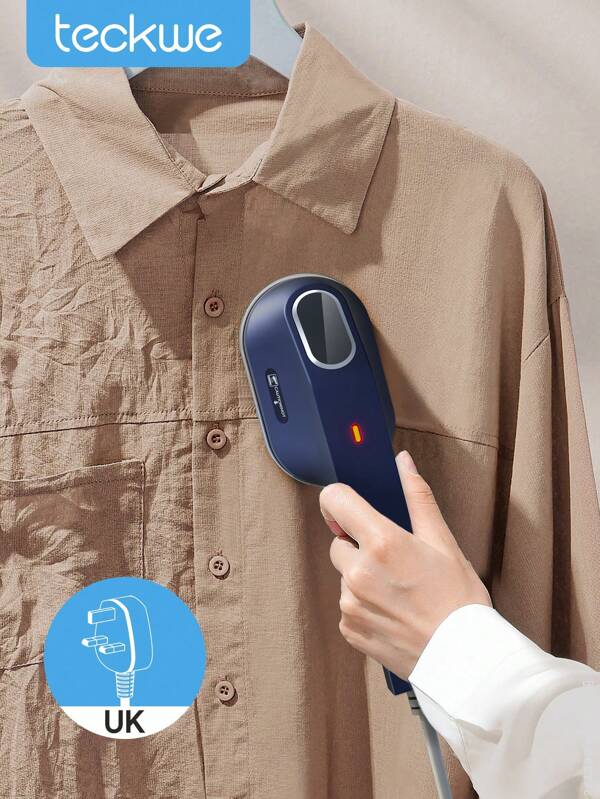 Teckwe Mini Handheld Garment, Portable Clothes Iron, No Steam Iron, Constant Temperature, Micro Pressurized System, Smooth Sole Plate, Gliding Iron, Household & Dorm Use-UK Plug