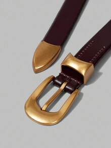 Ontre Fashionable Versatile Coffee Color Buckle Belt - Coffee - View 2