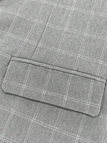 Calvornis 2pcs Men's Suit Set, Casual Business Long Sleeve Button Jacket And Pants - Grey - View 7