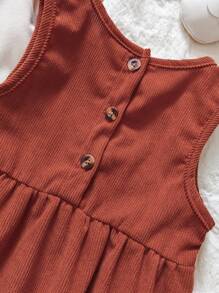 SHEIN Set di body e top a maniche lunghe da bambina con ricamo floreale sul colletto e corpetto, abbigliamento da bambino autunno/inverno con ricami floreali - Arancione - Visualizzare 8