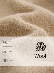 Aalyst Women's Elegant Texture, High-End Simple Open-Front Vest, Long Woolen Coat - Apricot - View 7