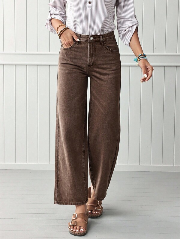 EMERY ROSE High Waist Straight Leg Jeans