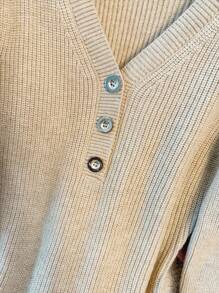 Franclia 新款秋冬法式束腰鱼尾下摆针织连衣裙 - 卡其色 - 查看 8