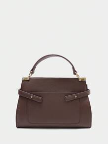 SHECARRY 女士简约大容量时尚棕色包 - 咖啡 - 查看 6