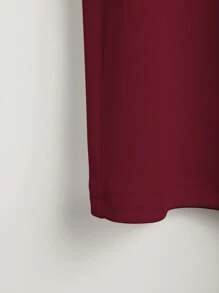 INAWLY 女式无袖铆钉休闲圆领背心，夏季 - 酒紅色 - 查看 5