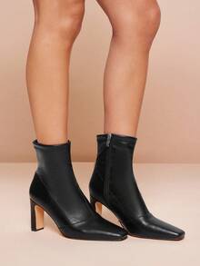 SHUZIA Women's New Ankle Boots, Fashion Pointed Toe Stiletto Heel Fall/Winter Chic Booties - Black - View 3