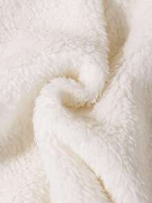 Girls' Colorful 3D Bow Fluffy Mid-Length Coat, Casual Winter Jacket Suitable For Travel And Holiday Fall - White - View 8
