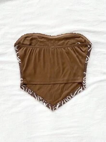 Soleia 女士度假苔绿色针织提花刺绣下摆吊带背心 - 彩色 - 查看 2