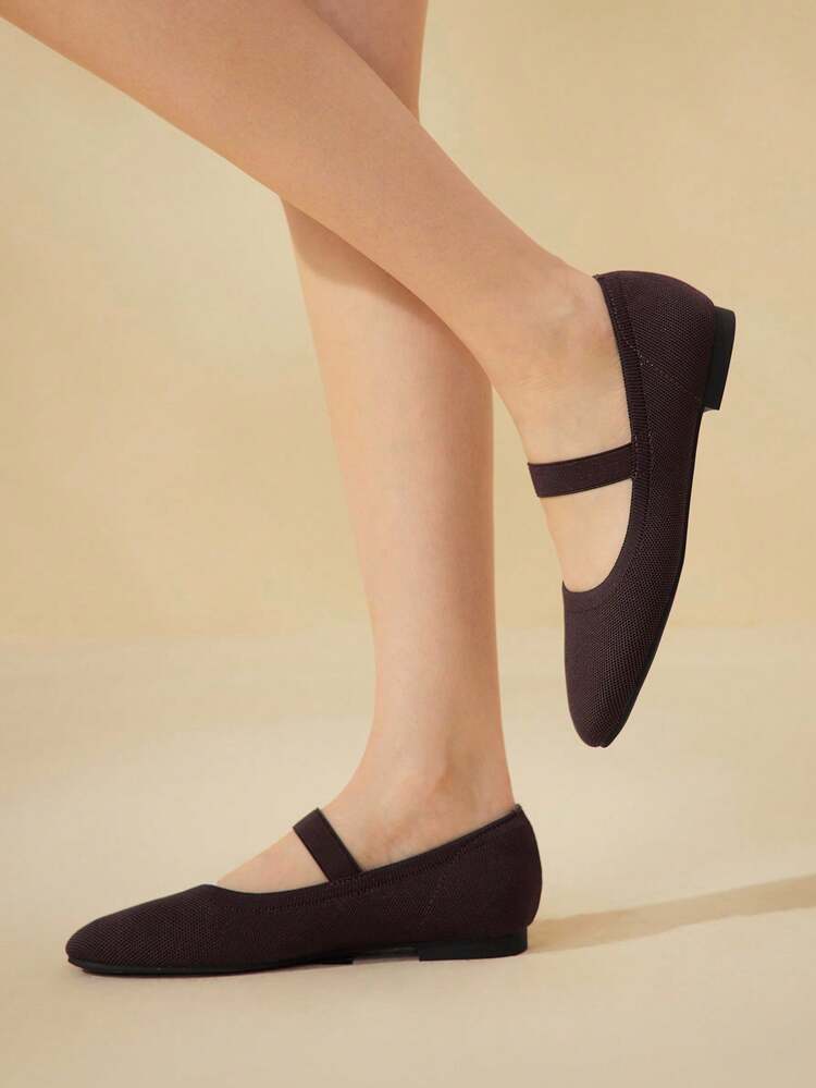 CUCCOO BASICS Women's Round Toe Flat Brown Strap Elastic Comfort Breathable Mary Jane Flats, Suitable For Daily Commute And Casual Wear For Christmas Spring Shoes - Coffee Brown - View 10