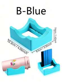 قاعدة كوب طبق من السيليكون بلونين مع فتحة مدمجة ، حامل كوب ل- تطبيق الملصقات الفينيلية على الأكواب ، قاعدة صغيرة للأكواب بحافة من الشمواه مع مسطرة - متعدد الألوان - مشاهدة 11