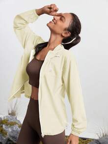 In My Nature Áo khoác ngoài trời thông thường có mũ trùm đầu dành cho nữ, áo khoác chống thấm nước dành cho nữ, áo khoác mưa có mũ trùm đầu, áo khoác mưa có khóa kéo dành cho nữ, áo khoác mưa nhẹ dành cho nữ, áo khoác mưa dành cho nữ - Màu be - Xem 1