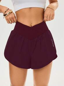 Core Rhythm Quần short thể thao đa năng thường ngày dành cho nữ, mặc ngoài trời hàng ngày - Màu Đỏ Sâu - Xem 4