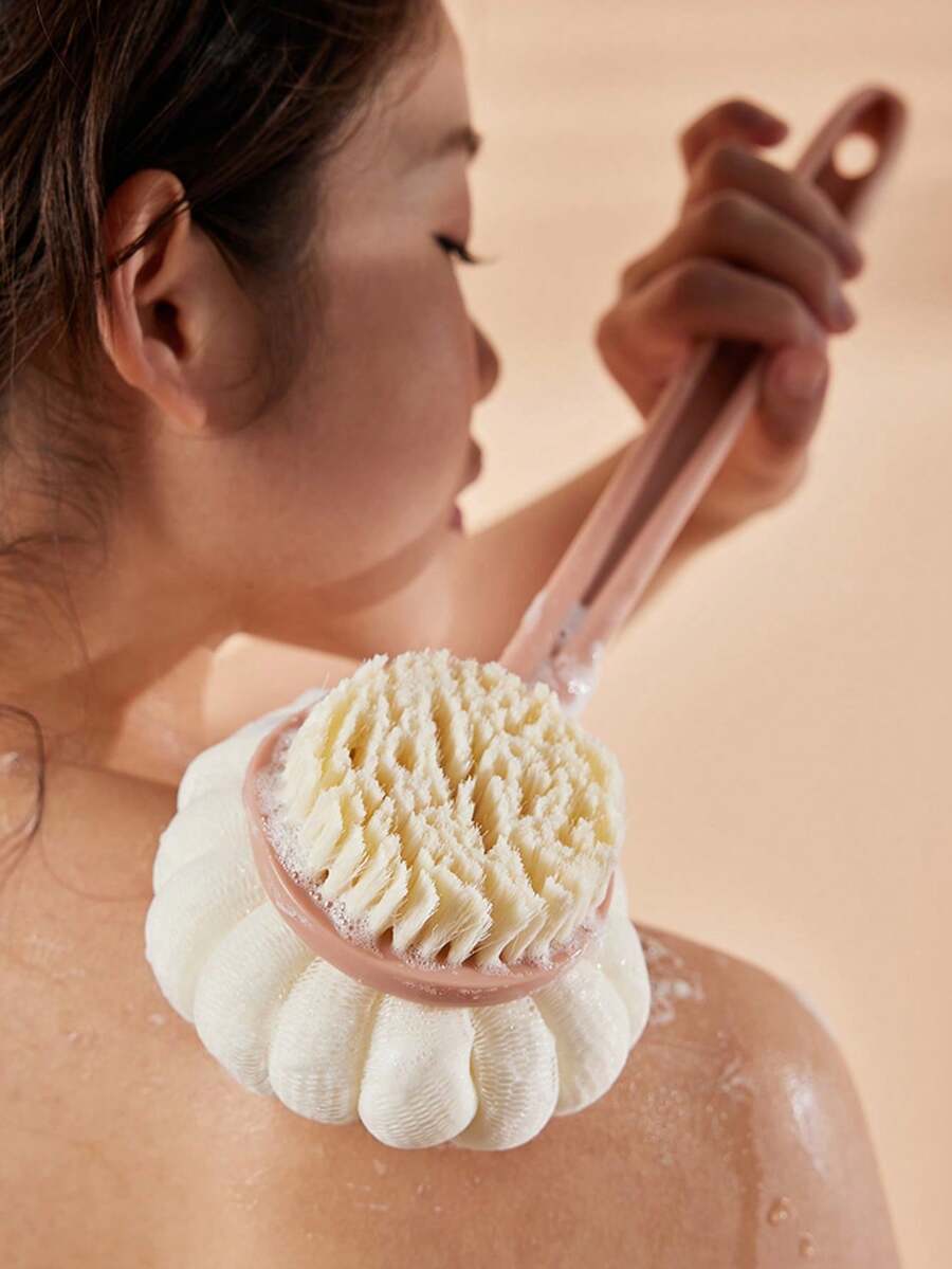 SHEIN Long Handle Double-Sided Bath Brush 1pc