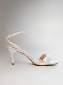 SHUZIA Women's Kitten Heel Back Strap Fashionable Sandals - White - View 7