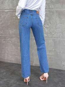 RueChic WOMEN STRAIGHT LOW WAIST JEANS - Medium Wash - View 2