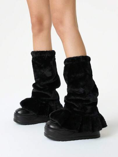 Grunge Punk 1 Paar schwarze süße Stulpen für Frauen