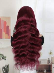 ALL READY WIG 26 英寸无胶 99J 勃艮第红色蕾丝前部 180% 密度假发人发 13x4 透明波浪蕾丝前部假发人发预拔 99j 勃艮第红酒无胶人发假发女士 - S99J - 查看 2