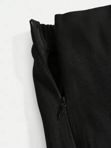 SHEIN Girlism Tween Girls Black Elegant Sleeveless Suit Vest And Pants Set, Commuting Outfit For Summer,Clean Girl, Back To School Season - Black - View 4