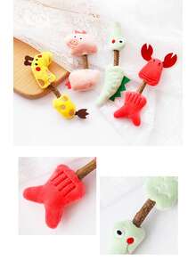 PETSIN 1 件 Woody 猫薄荷玩具，猫咪自娱玩具，玩偶，Woody 猫薄荷咀嚼棒，猫玩具，宠物玩具 - 彩色 - 查看 5