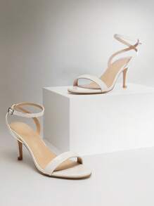 SHUZIA Women's Kitten Heel Back Strap Fashionable Sandals - White - View 6