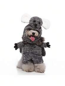 PETSIN Trang phục hóa trang Koala Halloween, trang phục dễ thương cho thú cưng - Màu xám đen - Xem 1