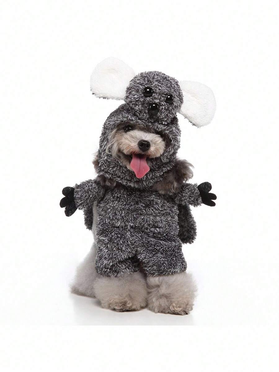 PETSIN Trang phục hóa trang Koala Halloween, trang phục dễ thương cho thú cưng - Màu xám đen - Xem 1