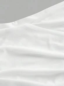 SHEIN MOD 加大码无袖圆领白色拼布纹理连衣裙，优雅通勤和派对，优雅派对连衣裙，女士生日连衣裙，派对， - 白色 - 查看 4