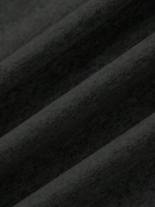 SHEIN EZwear 2件套女士黑灰色腰部交叉设计紧身休闲喇叭裤套装 - 黑色 - 查看 8