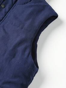 Manfinity Homme Áo vest giữ nhiệt dày dặn cho nam mùa thu/đông - Màu xanh lam - Xem 3