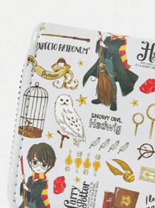 HARRY POTTER X SHEIN 1 件卡通人物图案和猫头鹰设计简约拉链零钱包女士 - 彩色 - 查看 3