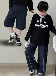 Dazy Kids Pantalones de otoño para niños preadolescentes - Azul Marino - Ver 8