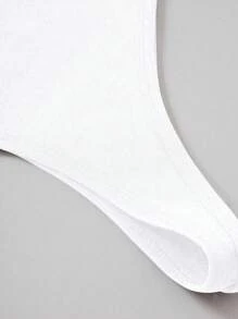 Linhara Áo cổ bất đối xứng thường ngày cho kỳ nghỉ cỡ lớn dành cho nữ - trắng - Xem 4