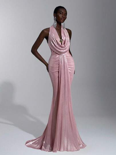 Elitara 优雅、浪漫、性感、极简、有弹性、露肩、露背、紧身、低胸、鱼尾下摆、拖尾、时尚、网红风格、节日、度假、生日派对、婚礼活动、伴娘礼服