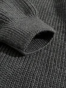 EURMUSE Men Rib Knit Half Zipper FW Fashion Regular Sweater - Army Green - View 5