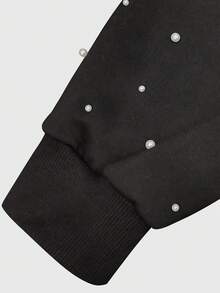 ROMWE MEN Street Life Moletom com capuz masculino com estampa de olho e strass, manga comprida e cordão - Preto - Ver 3