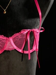 SpicyHot 紫红色性感女士外出内衣套装 - 玫紅色 - 查看 2