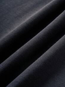 Discovery X SHEIN Tween Boy Streetwear Casual Pullover Hooded Long Sleeve Loose Knit Gray Sweatshirt